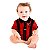 Body Bebê Flamengo Pólo Listrado Rubro Negro Oficial - Imagem 1