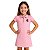 Vestido Infantil Flamengo Campeoníssimo Rosa Oficial - Imagem 1
