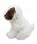 Cachorro de Pelúcia Branco e Marrom Com Laço Sentado 24cm - Imagem 3