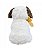 Cachorro de Pelúcia Branco e Marrom Com Laço Sentado 24cm - Imagem 5
