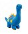 Dinossauro Pelúcia Azul Bolinhas Coloridas 18cm - Imagem 1