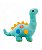 Dinossauro Pelúcia Verde Aquático Bolinhas Coloridas 18cm - Imagem 2