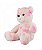 Urso Pelúcia Colorido Rosa e Verde Sentado 20cm - Imagem 2