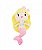 Boneca Sereia Loira de Cauda Rosa Pelúcia 33cm - Imagem 1