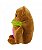 Cachorro Marrom Cachecol Verde Pelúcia 20cm - Imagem 3