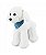 Cachorrinha Poodle Branco de Pelúcia Com Bandana Azul 23cm - Imagem 2
