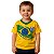 Camiseta Infantil Brasil com Escudo Santos Amarela - Imagem 1