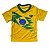Camiseta Infantil Brasil com Escudo São Paulo Amarela - Imagem 2