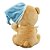 Urso de Pelúcia Sentado Com Chapeu e Naninha Azul 20cm - Imagem 2