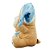 Urso de Pelúcia Sentado Com Chapeu e Naninha Azul 20cm - Imagem 4