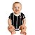 Body Bebê Corinthians Listrado Preto Oficial - Imagem 1