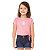 Blusa Corinthians Cropped Rosa Infantil Oficial - Imagem 1