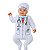 Fantasia Bebê Médico Macacão Com Gorro Branco - Imagem 1