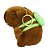 Chaveiro de Pelúcia Capivara Mochila Verde 11cm - Imagem 4