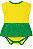 Body Vestido Bebê do Brasil Amarelo Manga Curta Torcida Baby - Imagem 3