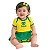 Body Vestido Bebê do Brasil Amarelo Manga Curta Torcida Baby - Imagem 1