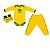 Uniforme Bebê Brasil Longo Conjunto Com Body Calça e Pantufa - Imagem 2