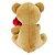 Urso de Pelúcia Marrom Sentado Segurando Rosa 22cm - Imagem 3