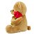 Urso de Pelúcia Marrom Sentado Segurando Rosa 22cm - Imagem 4