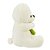 Urso de Pelúcia Branco Sentado Segurando Rosa 22cm - Imagem 2