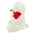 Urso de Pelúcia Branco Sentado Segurando Rosa 22cm - Imagem 4