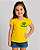 Camisa Brasil Infantil Baby Look Feminina Amarela - Imagem 1