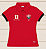 Camisa Polo Vitória Adulto Feminina Vermelha Oficial - Imagem 3