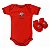 Kit Bebê Vitoria 2 Peças Vermelho Body e Pantufa Torcida Baby - Imagem 2
