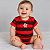 Body Bebê Flamengo Listras Manga Curta Oficial - Imagem 1