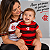 Body Bebê Flamengo Listras Manga Curta Oficial - Imagem 2