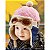 Touca Gorro Bebê Piloto Aviador Cobre Orelhas Rosa - Imagem 1