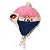 Touca Gorro Bebê Piloto Aviador Cobre Orelhas Rosa - Imagem 4