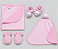 Kit Presente Bebê Com 4 Pçs Dupla Face Listrado Rosa Zip - Imagem 2
