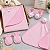Kit Presente Bebê Com 4 Pçs Dupla Face Listrado Rosa Zip - Imagem 1