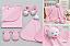 Kit Presente Bebê Com 4 Pçs Dupla Face Listrado Rosa Zip - Imagem 3