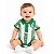 Body Bebê Palmeiras Manga Curta Listras Verdes Oficial - Imagem 1
