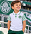 Camisa Polo Palmeiras Infantil Branca e Verde Oficial - Imagem 1