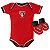 Body e Pantufa São Paulo Vermelho Torcida Baby - Imagem 1
