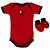 Body e Pantufa Flamengo Vermelho Torcida Baby - Imagem 1