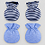Kit 2 Pares Luva Bebê Azul Bebê Listrado Zip - Imagem 1