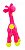 Pelúcia Girafa Rosa Com Pintas Coloridas 34cm - Imagem 2