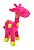 Pelúcia Girafa Rosa Com Pintas Coloridas 34cm - Imagem 1