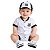 Uniforme Bebê Santos 3 Pçs Macacão Boné e Sapatinho Oficial - Imagem 1