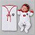 Kit Maternidade Flamengo Meninas Branco - Torcida Baby - Imagem 1