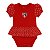 Body Vestido Bebê São Paulo FC Vermelho Babado Poá Oficial - Imagem 2