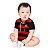 Body Bebê Flamengo Retrô Rubro Negro Oficial - Imagem 1