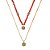 Colar Duplo Contas Vermelho Resort Ouro - Imagem 1