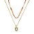 Colar Duplo Rosa Resort Ouro - Imagem 2