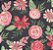 Tecido para Patchwork Floral Rosa fd. Cinza (0,50m x 1,50m) - Imagem 1