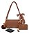 Bolsa Baguete Feminina Couro Pu Ombro Transversal Laço Urso - Imagem 1